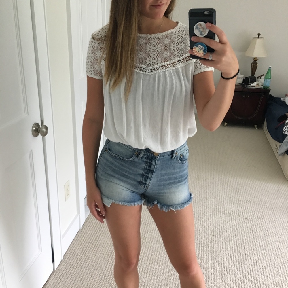 White floaty blouse